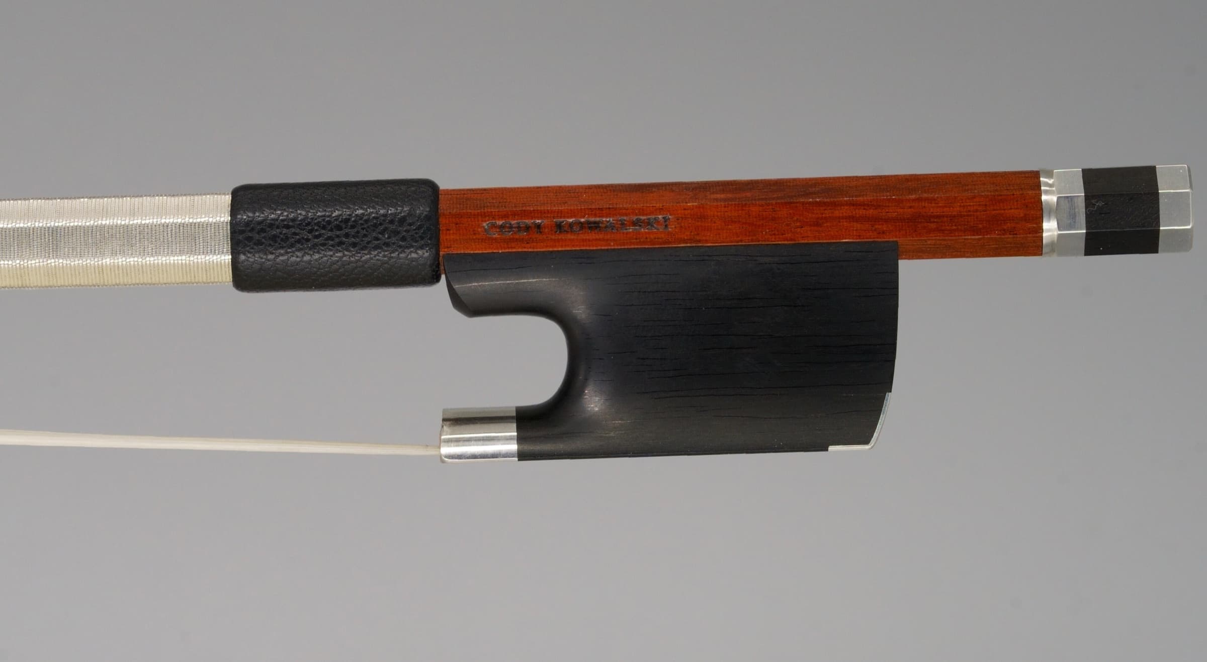 Violin bow by Cody Kowalski, frog stamped with his name